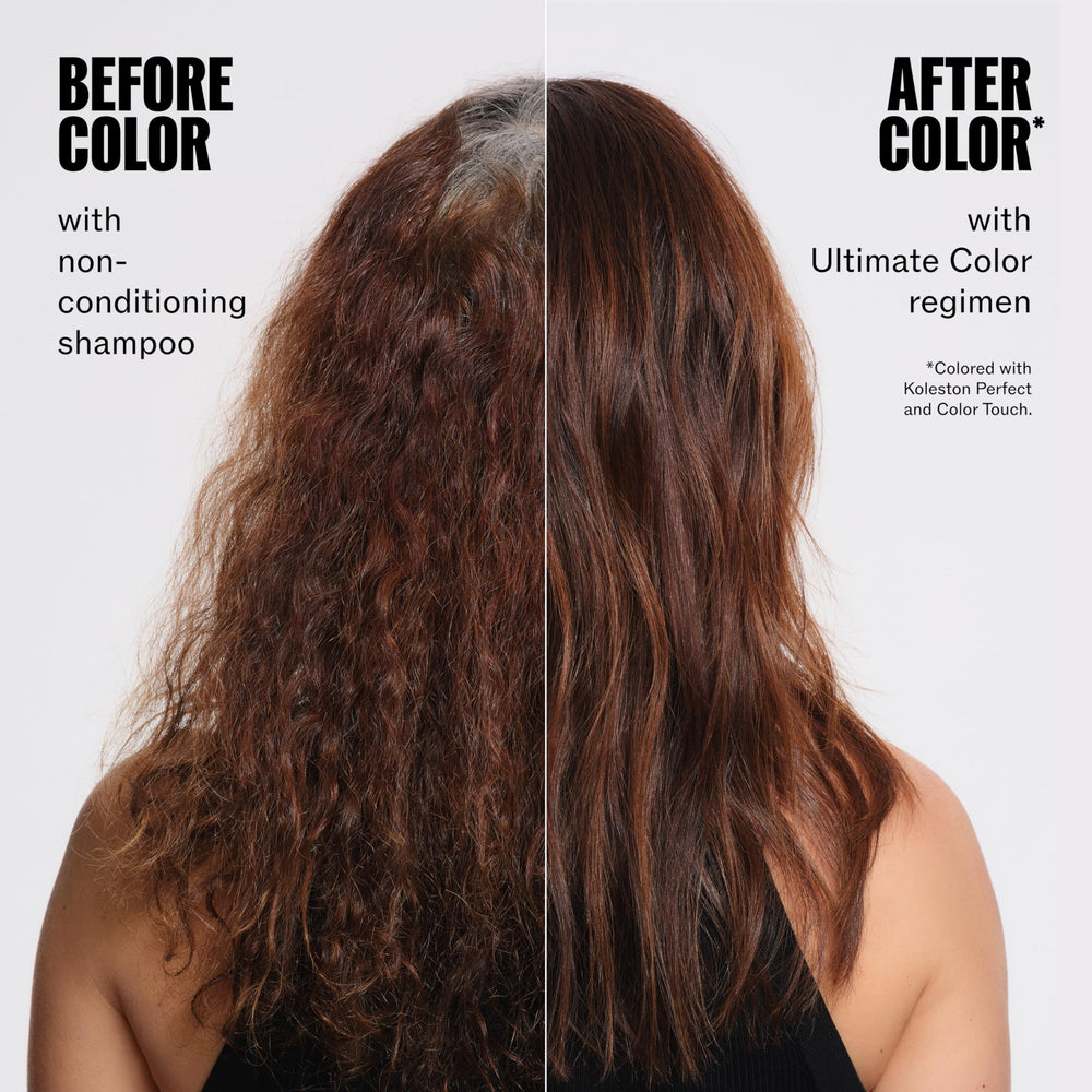Wella Professionals spraying leave-in on hair to demonstrate easy application and protection