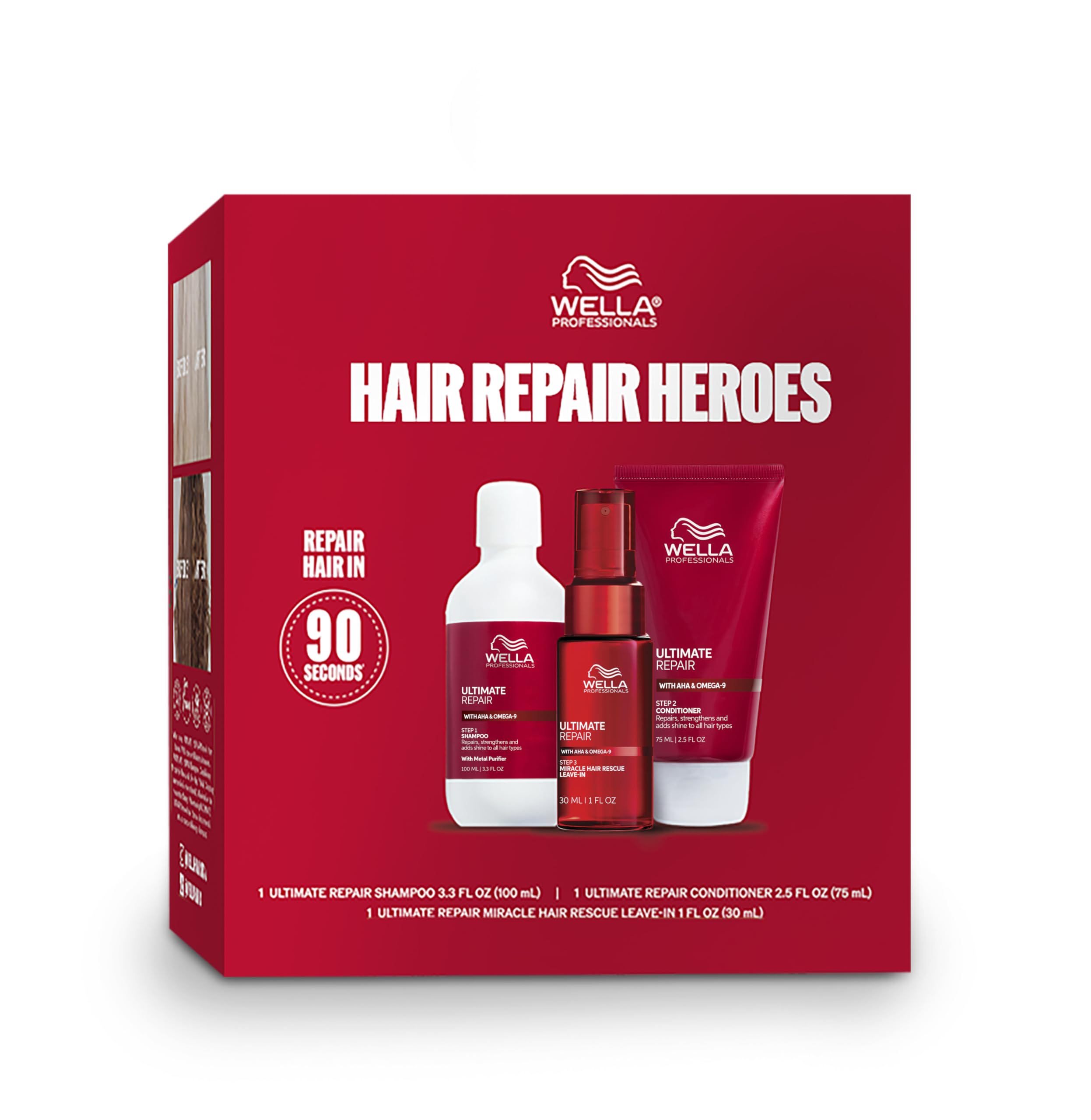 Wella Professionals front packaging showing the three-step repair system benefit