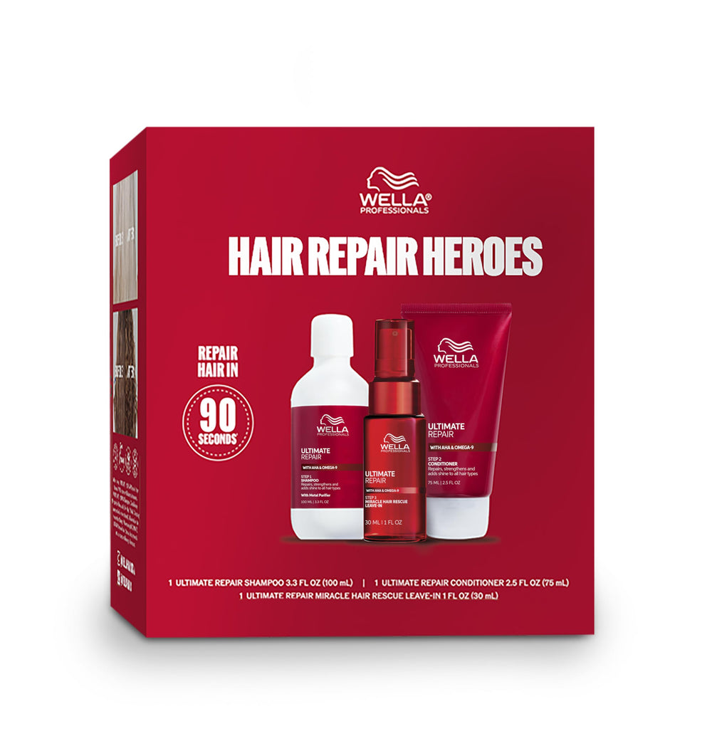 Wella Professionals front packaging showing the three-step repair system benefit