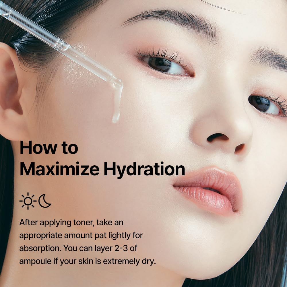 WELLAGE applying ampoule to face showing visible hydration boost and smoothness