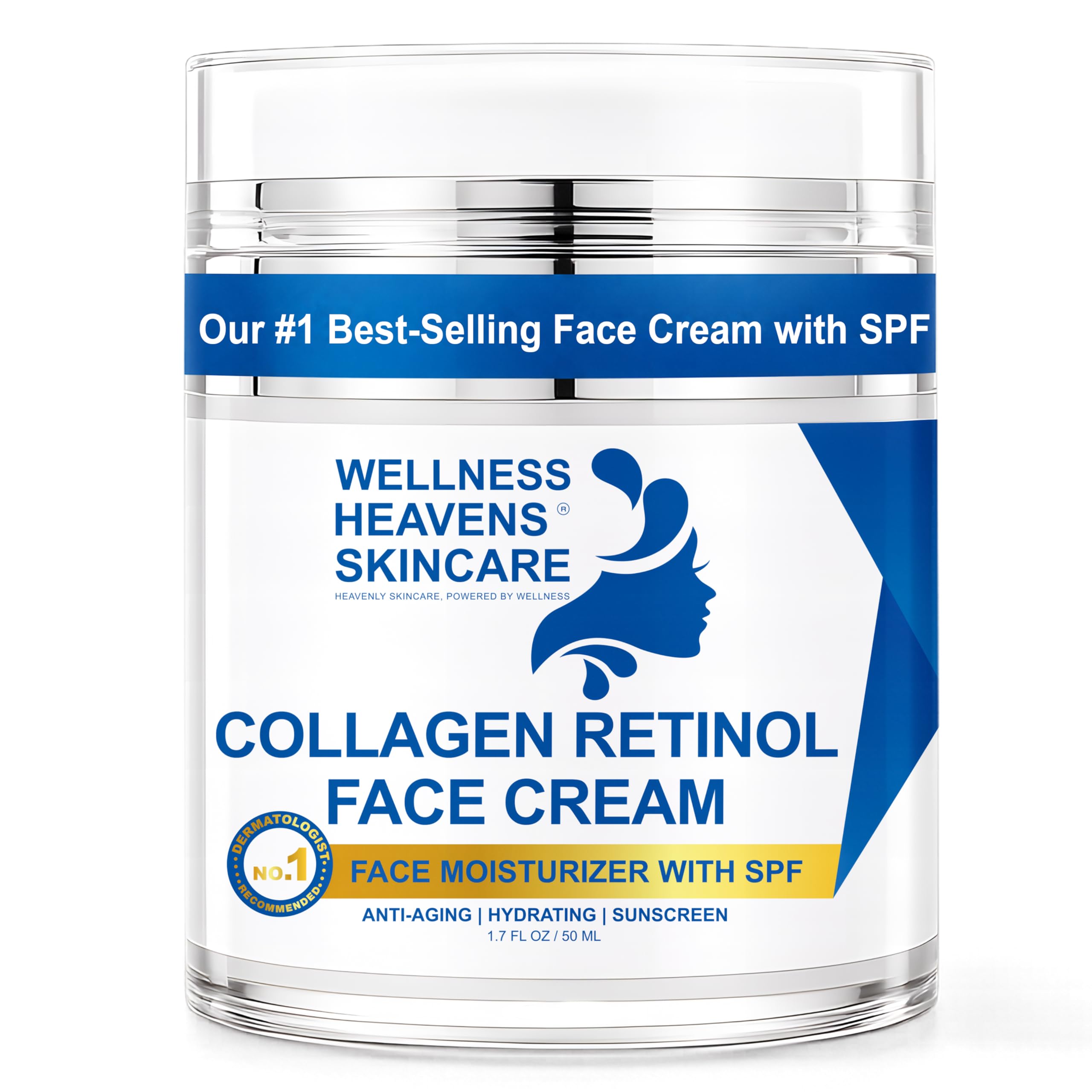Wellness Heavens front jar showing packaging and SPF benefit