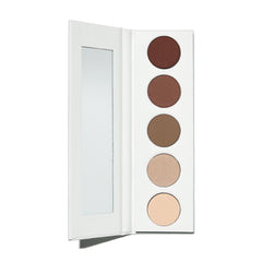Well People front view of Taupe palette showing five shades and compact