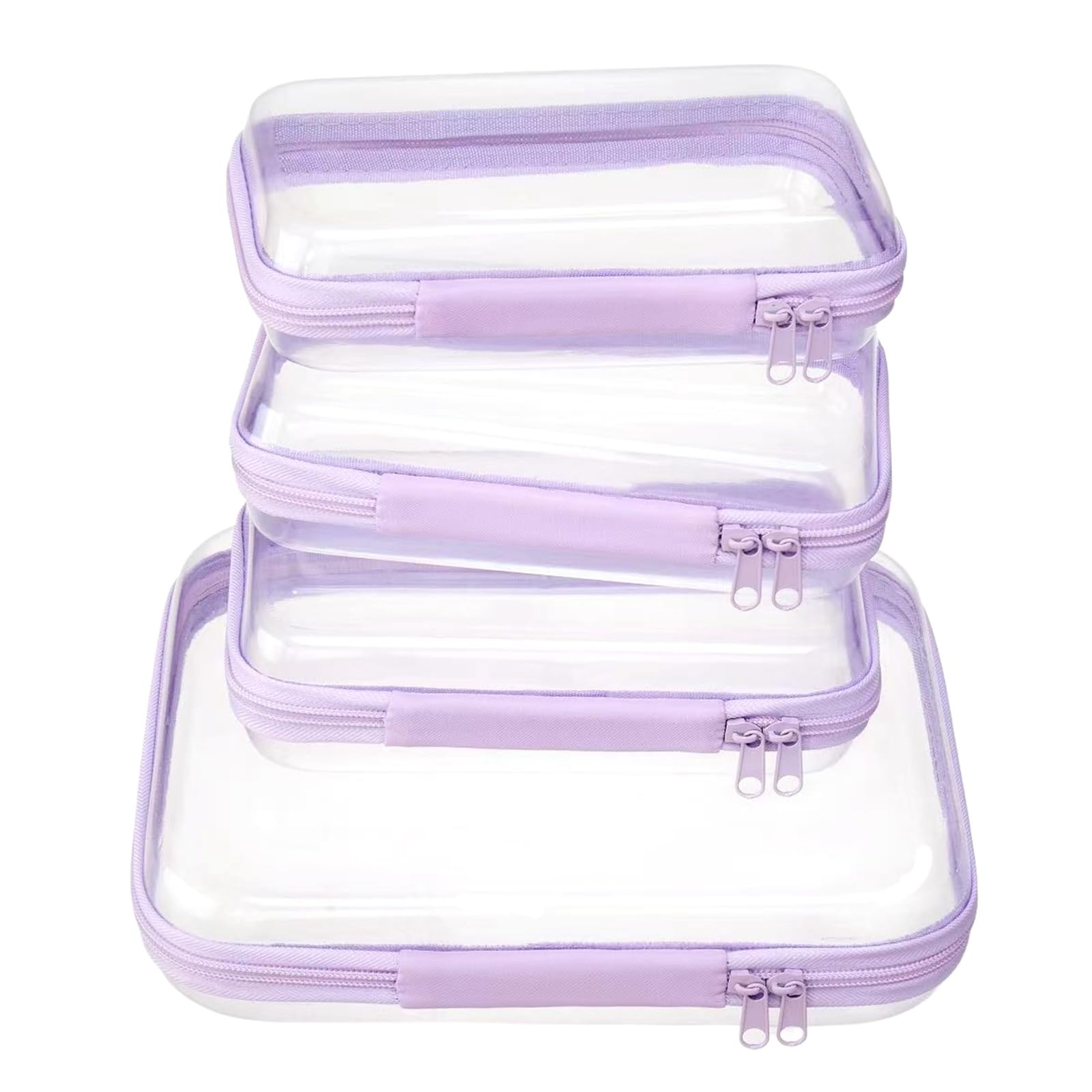 WELPIRT front view of stacked case set showing clear visibility and tidy storage