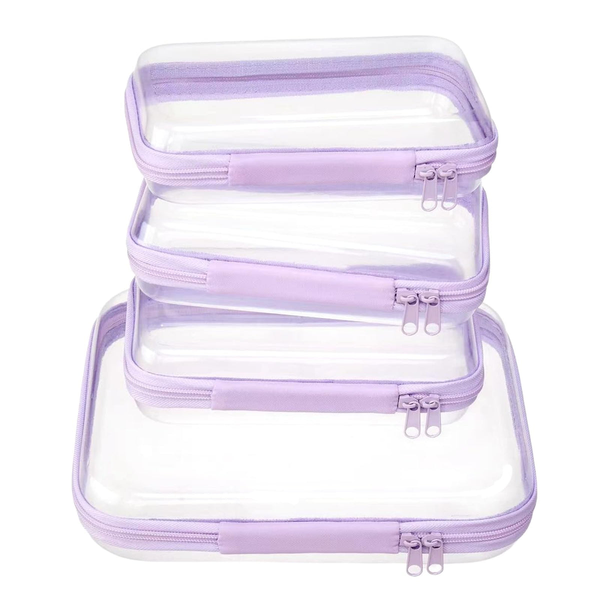 WELPIRT front view of stacked case set showing clear visibility and tidy storage