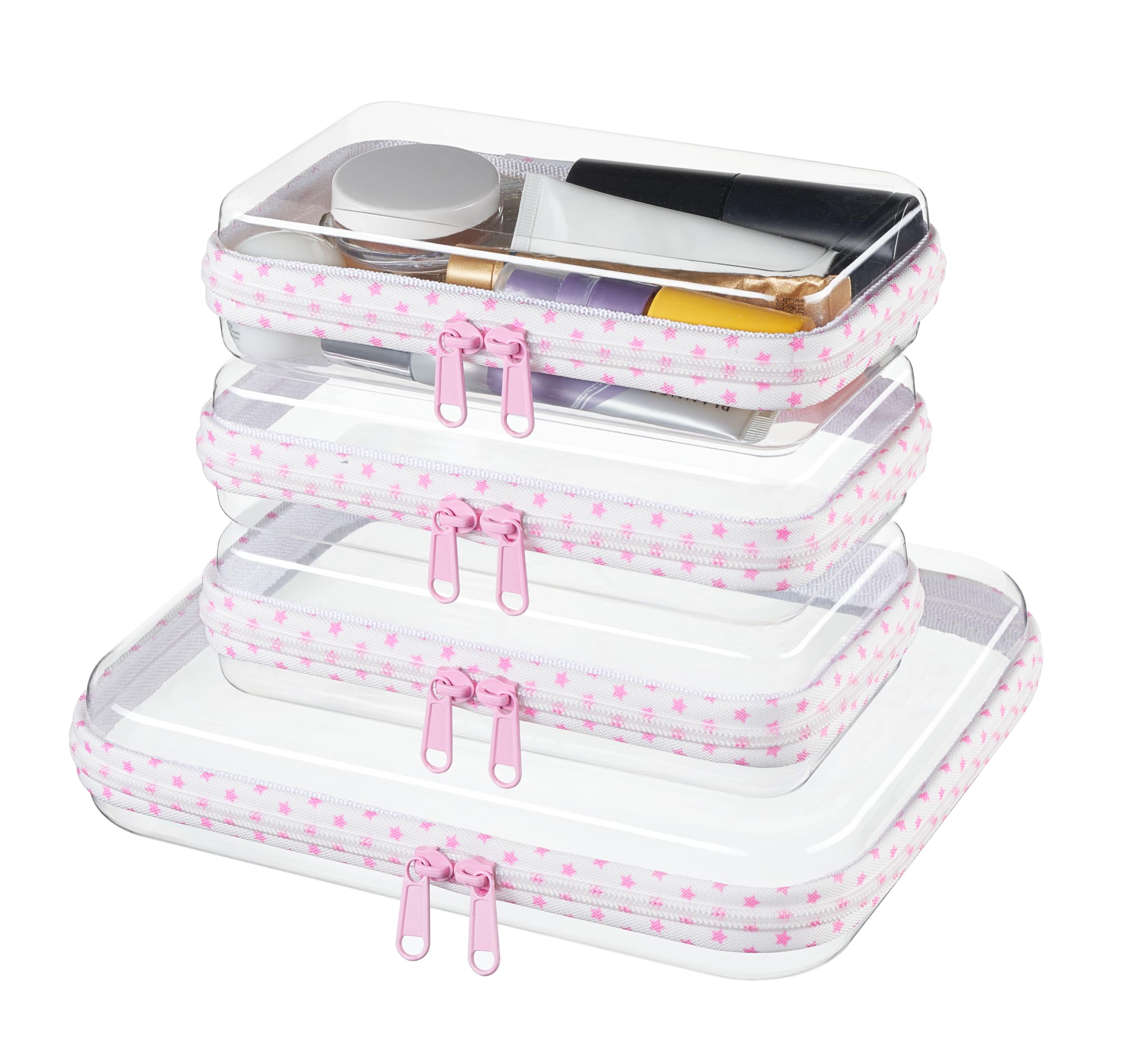WELPIRT front view of set showing clear cases and neat organization benefit