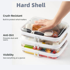 WELPIRT pouch open with toiletries arranged showing easy visibility and organized packing