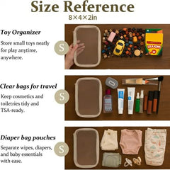 WELPIRT medium pouch open with toiletries visible for fast access