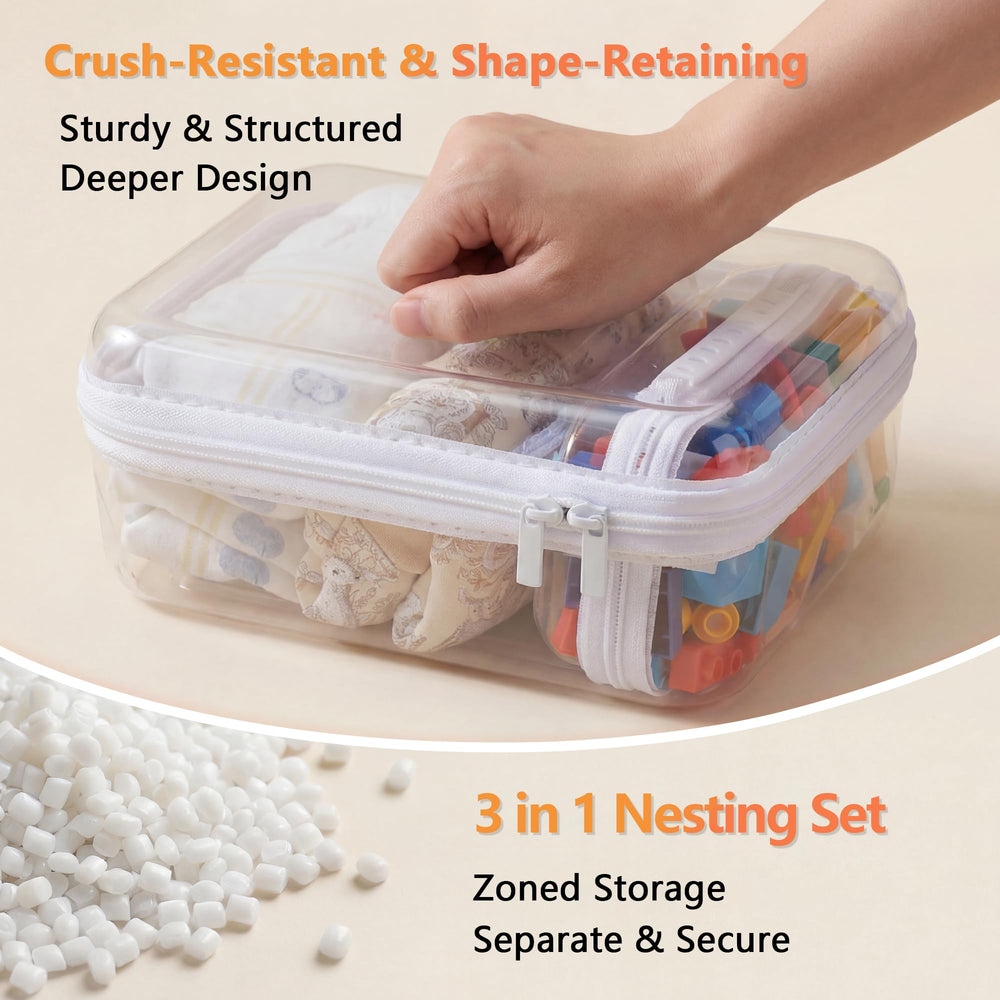 WELPIRT stacked cases on shelf maximizing vertical closet space