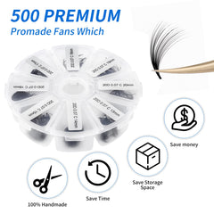 WENDY LASHES close-up of fan tips and fibers for natural feel