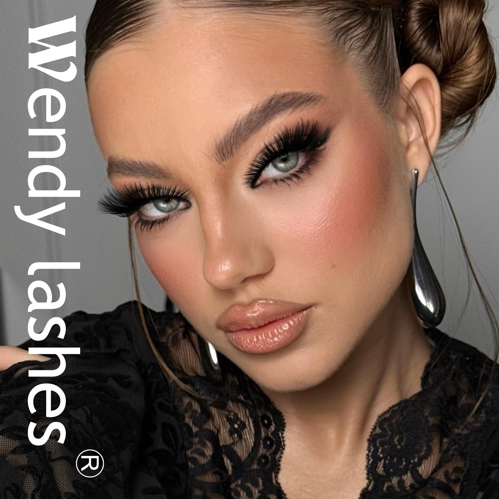 WENDY LASHES styled on vanity showing finished lashes for polished makeup look