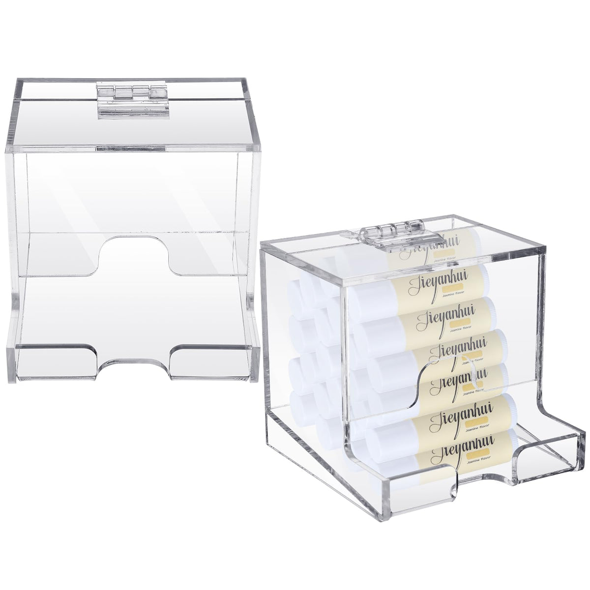 Wenqik clear lip dispenser front view shows neat storage and easy selection