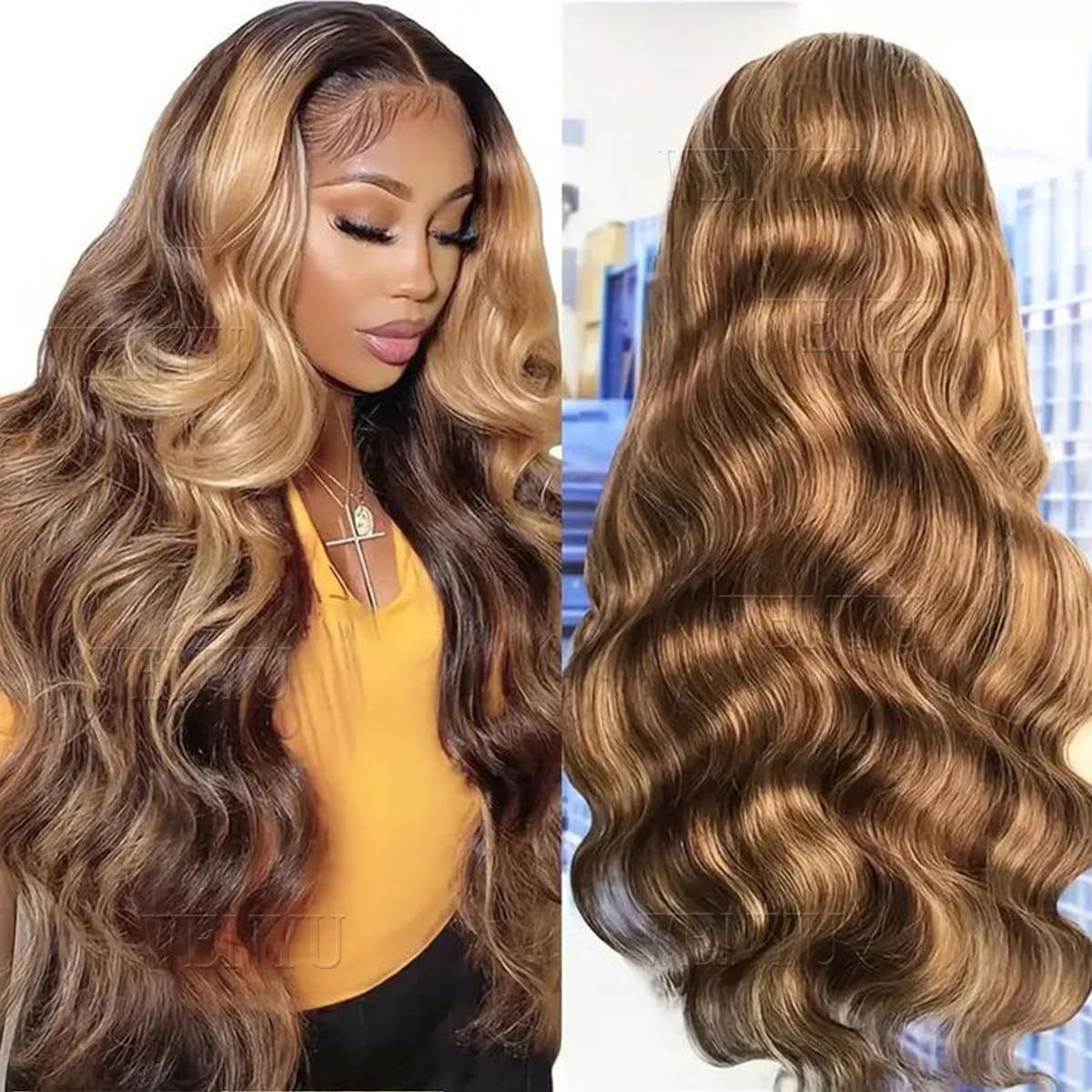 wenyu body wave texture close-up shows soft bounce and natural shine for styling ease