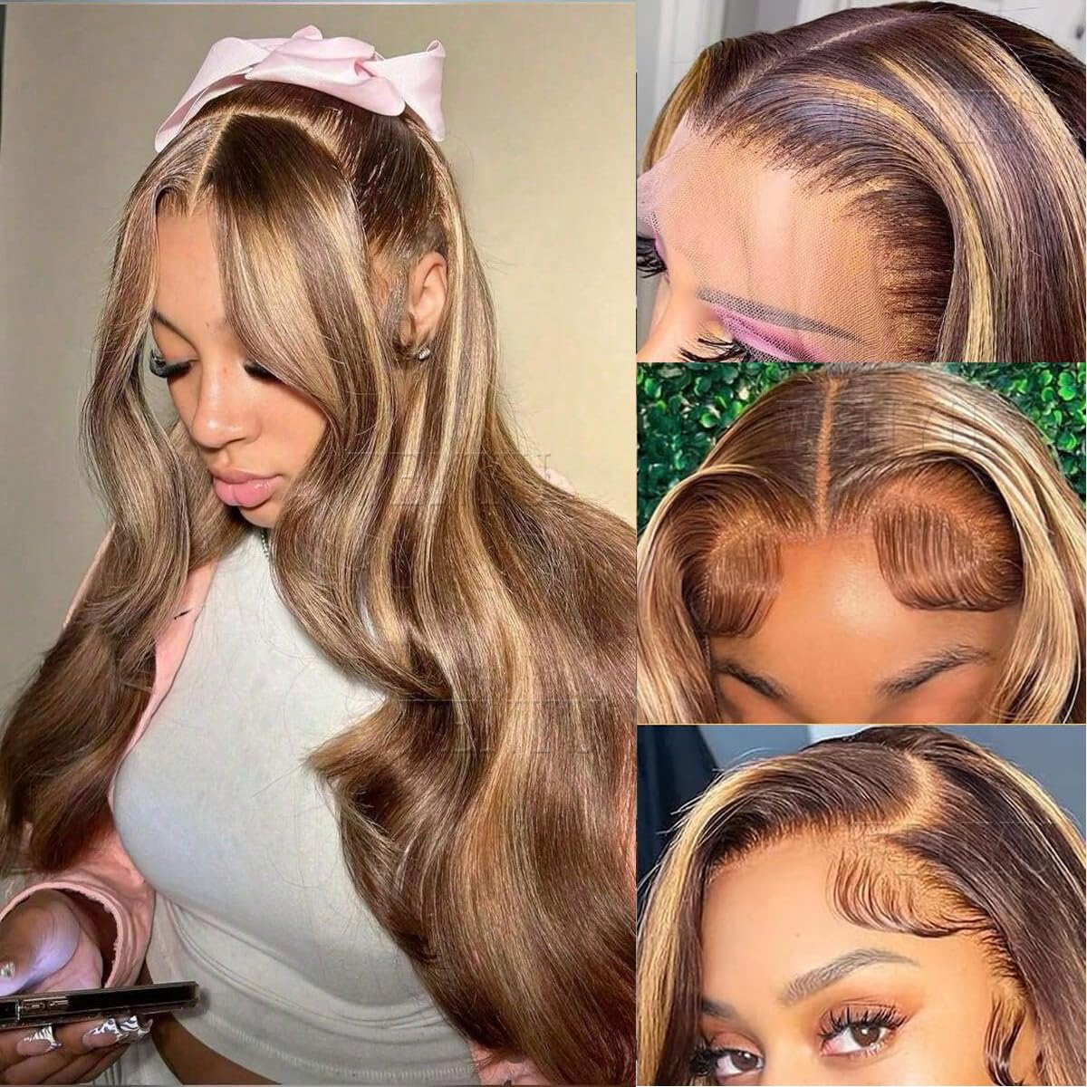 wenyu lace frontal hairline detail highlights pre-plucked baby hairs for seamless blend