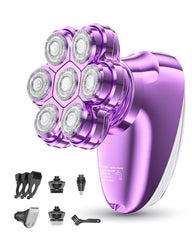 WEQOEE front view purple shaver showing compact design and travel-ready benefit