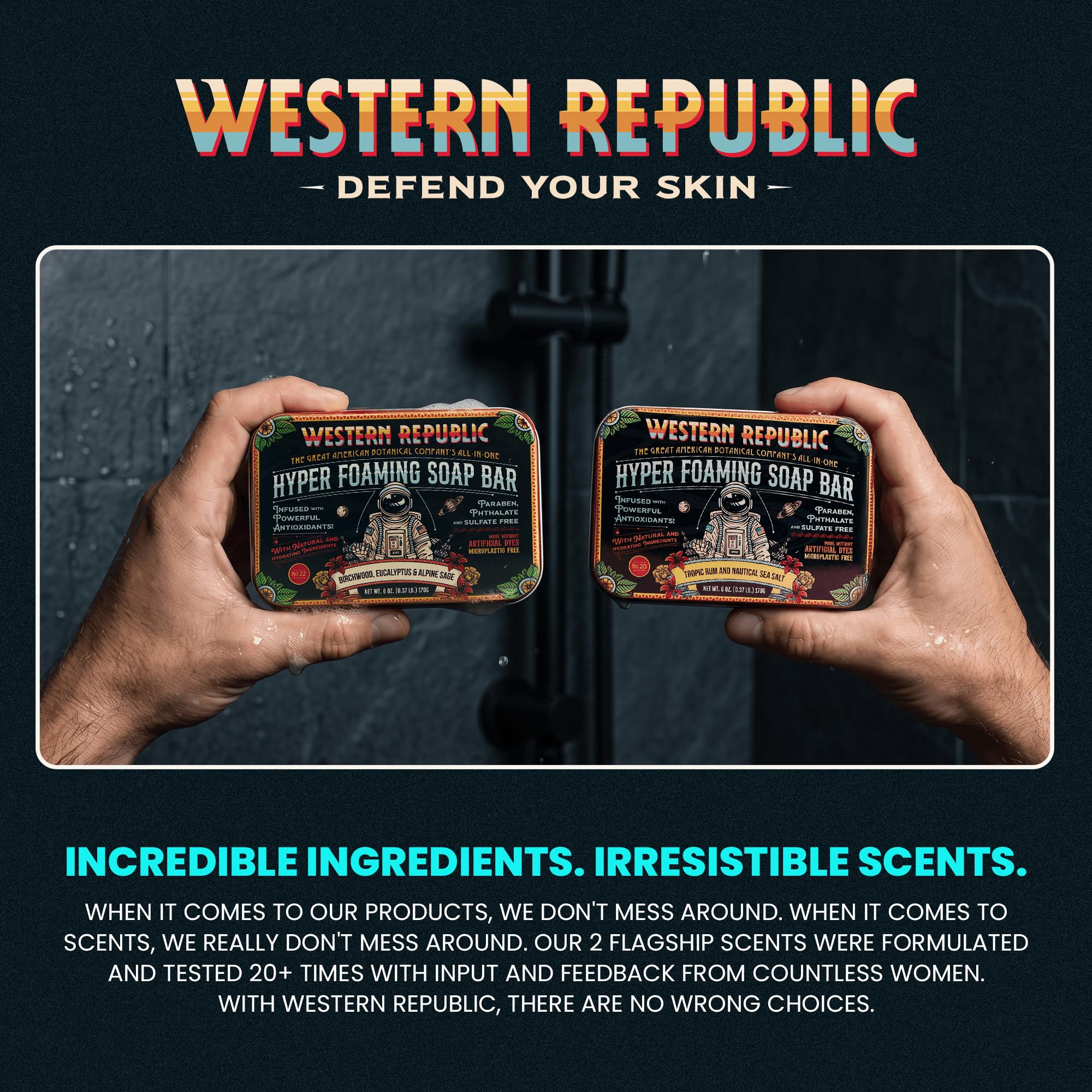 Western Republic ingredients label highlighting glycerin, aloe, niacinamide