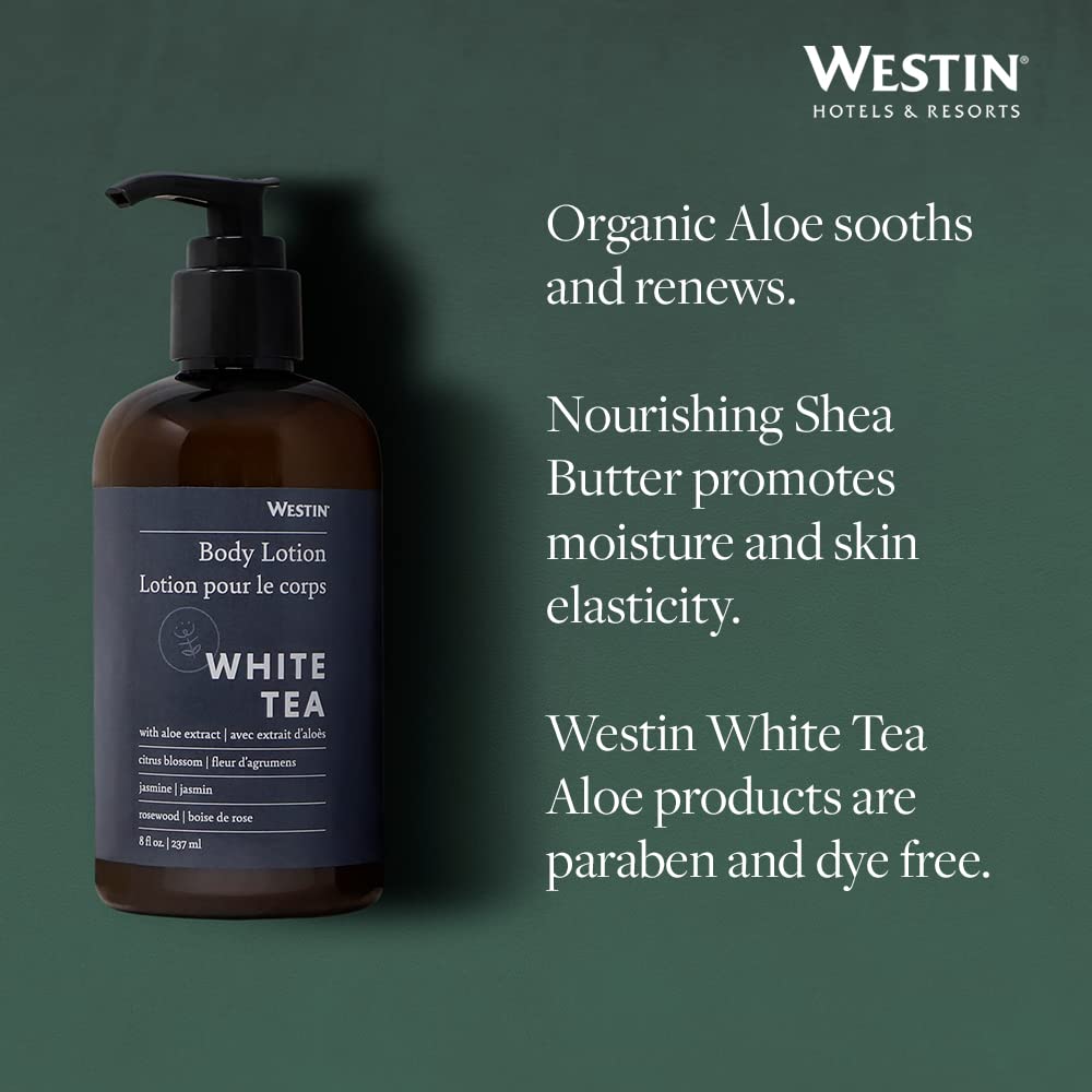 Westin white tea aloe ingredient visual with aloe and shea for nourishment