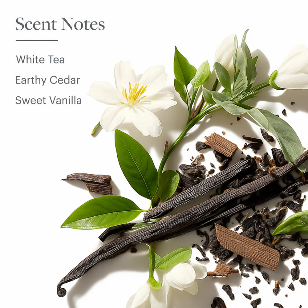 Westin white tea aloe label detail highlighting signature scent and ingredients