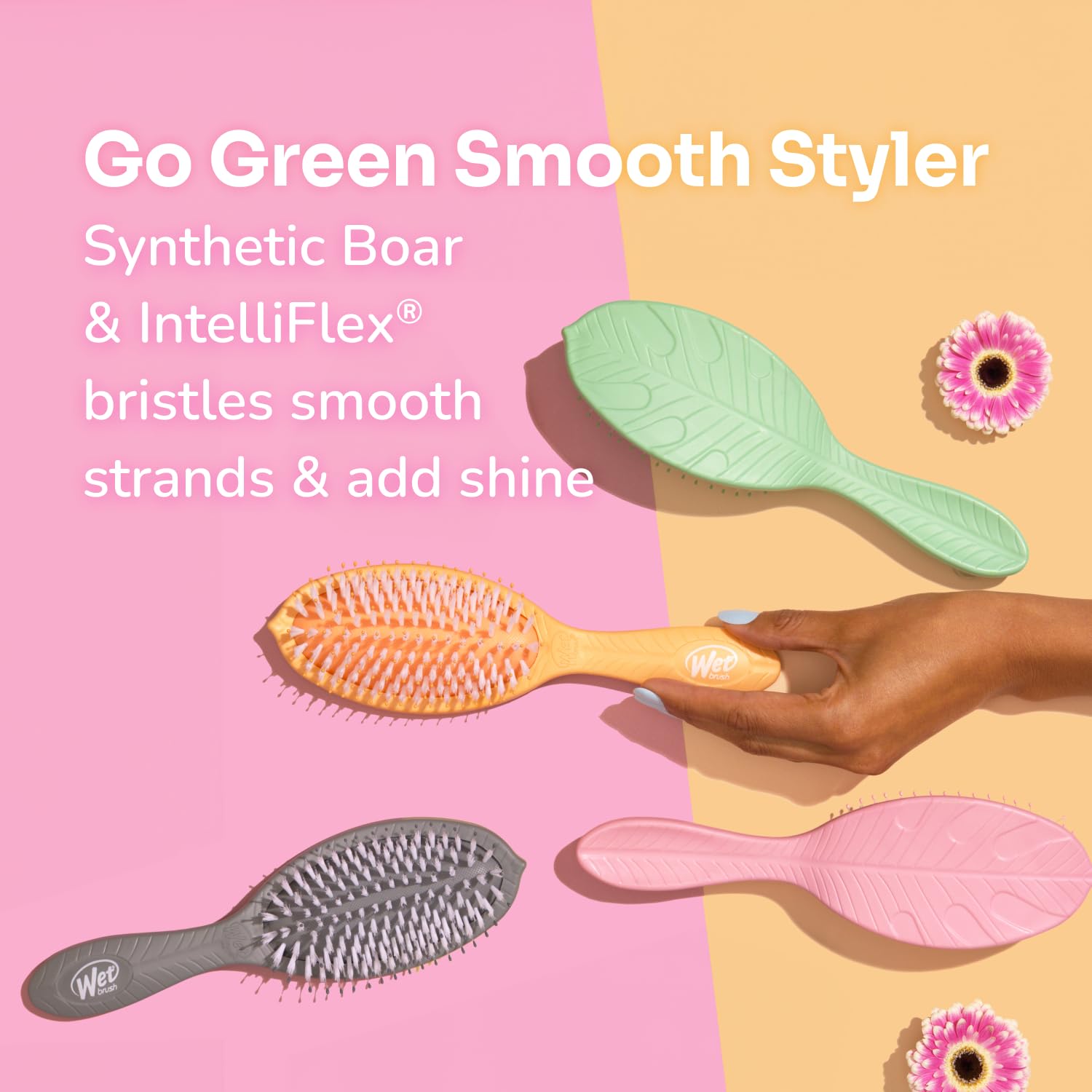 Wet Brush bristles after wash demonstrating easy cleaning