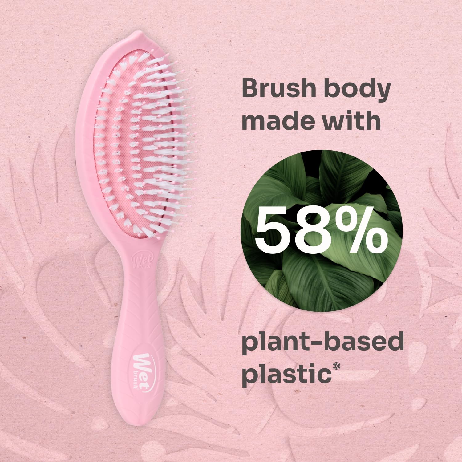 Wet Brush bristles distributing oils for improved hair smoothness