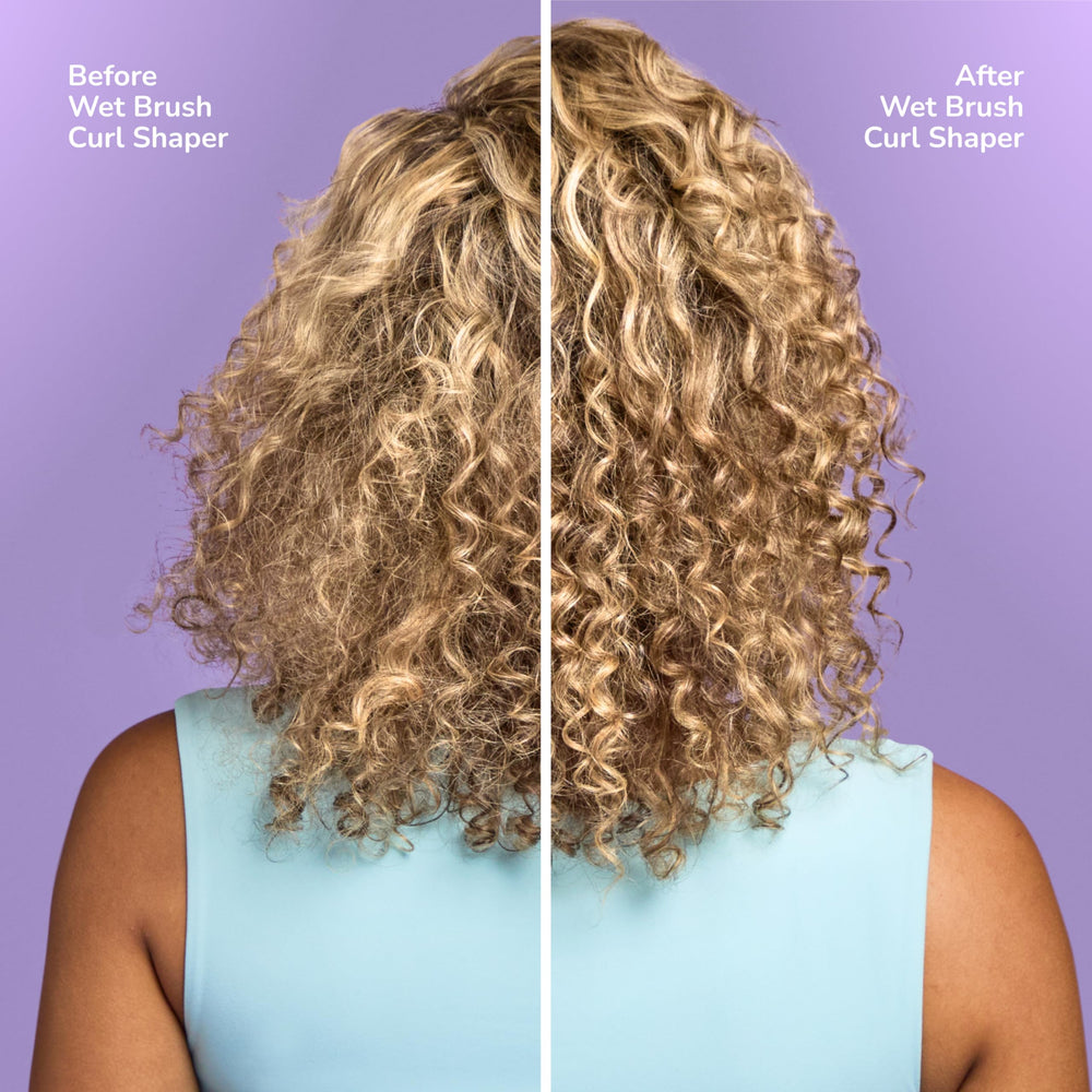 Wet Brush Curl Shaper rear grooves detail illustrating uniform curl formation benefit