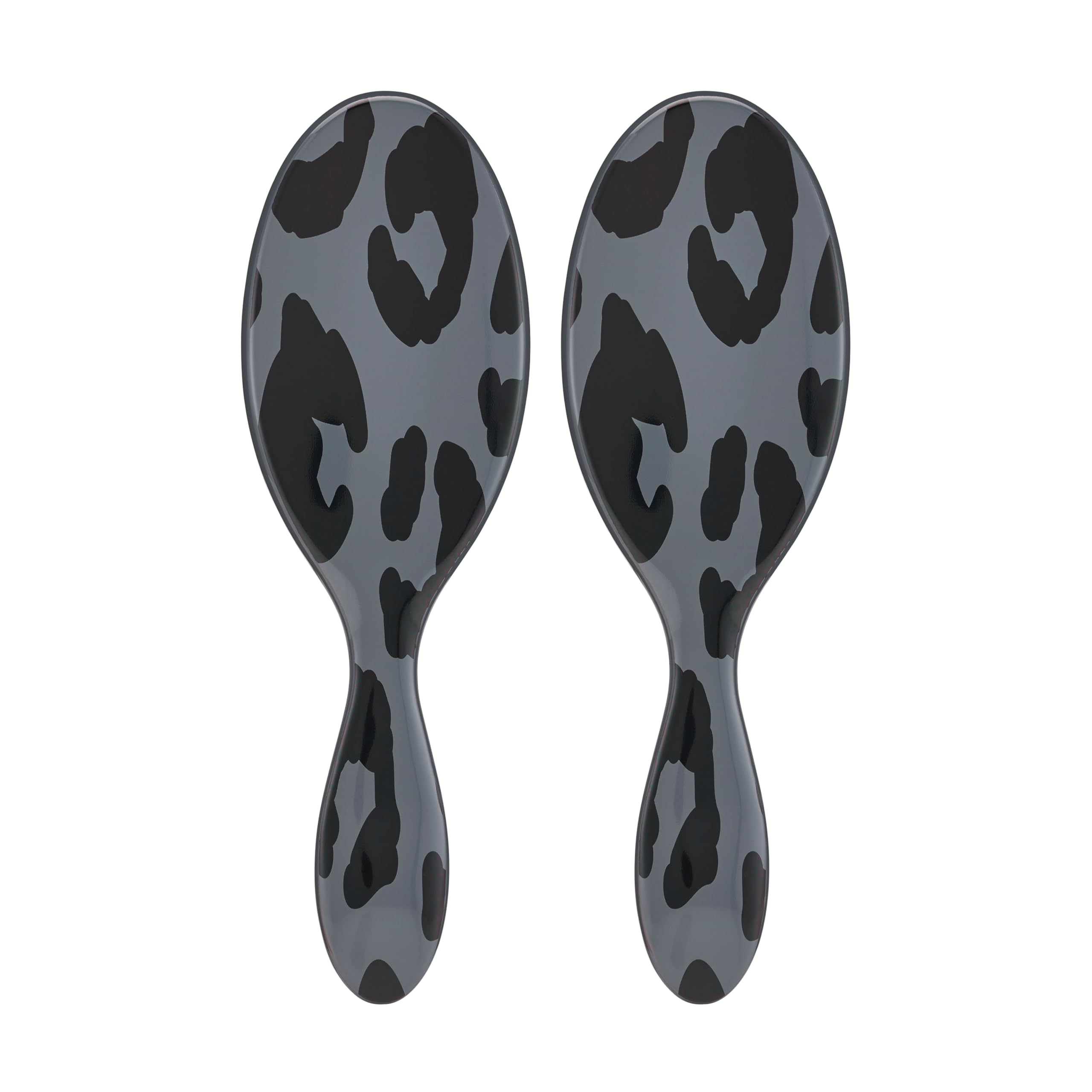 Wet Brush Original Detangler front view showing grey leopard design and easy grip