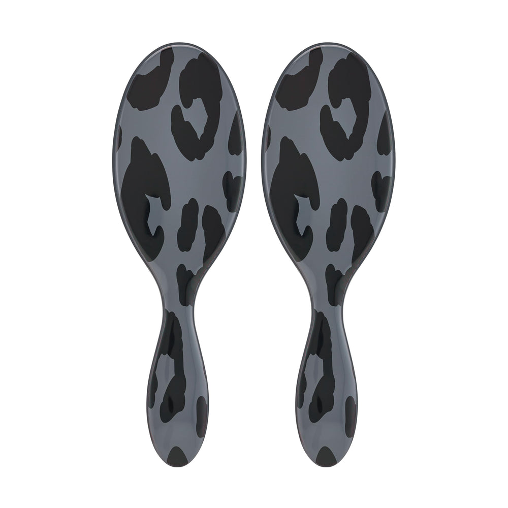 Wet Brush Original Detangler front view showing grey leopard design and easy grip