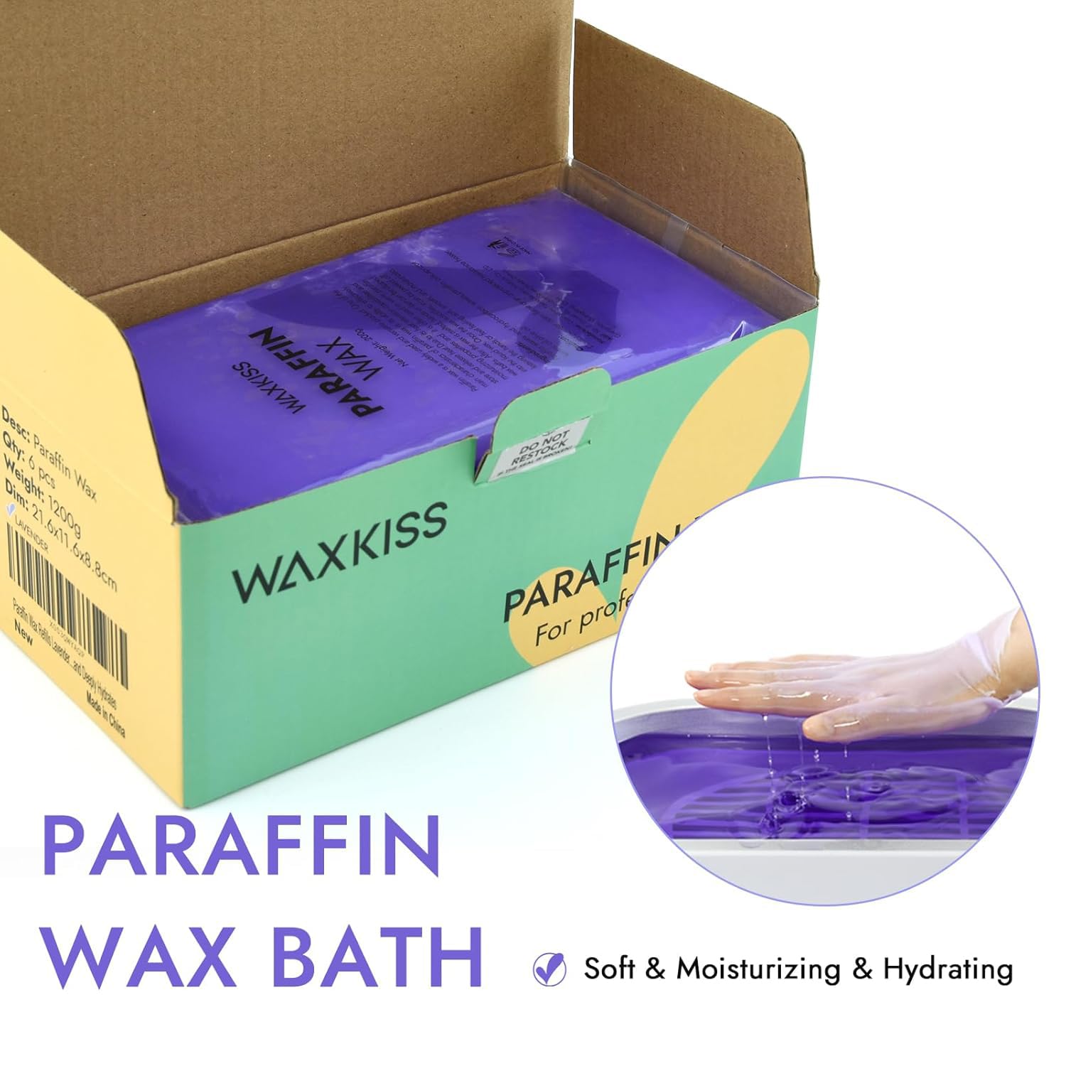 wewax hands immersed in warm wax demonstrating moisturizing benefit