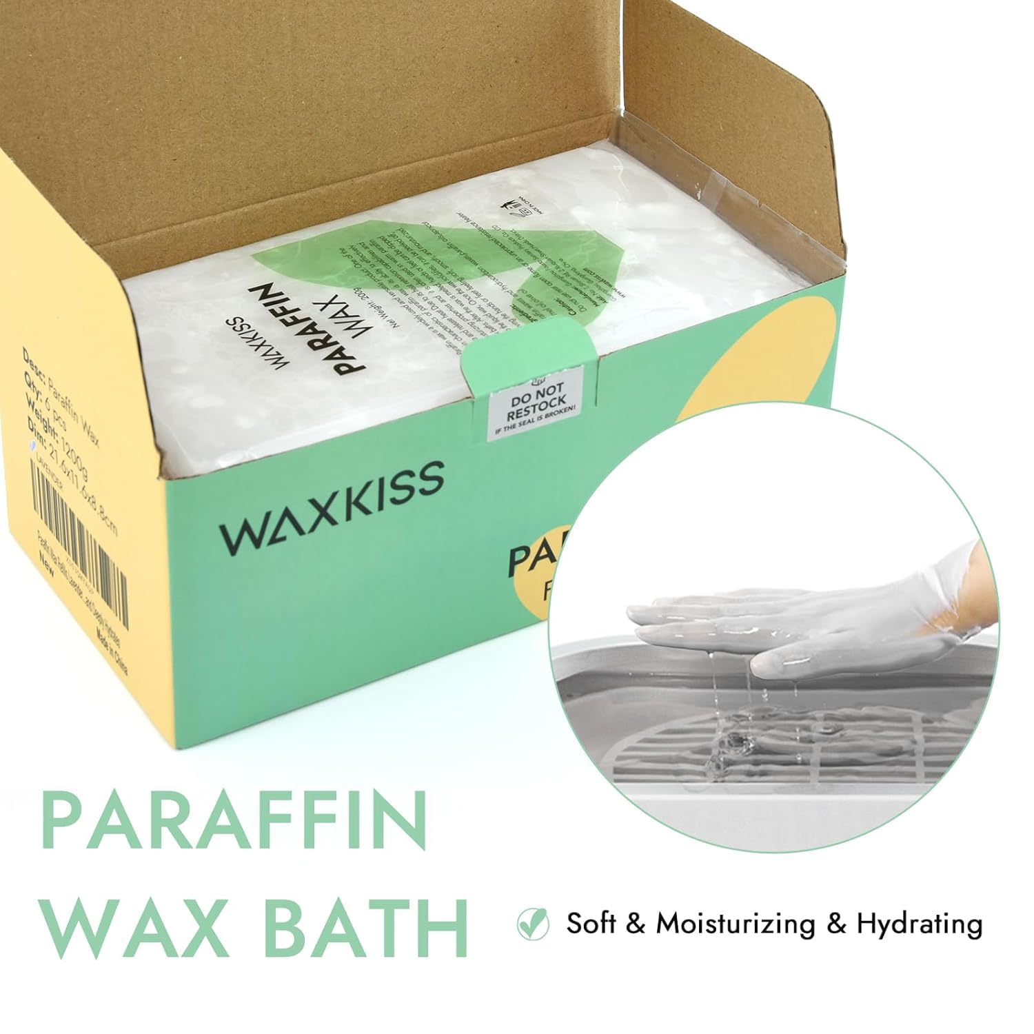 wewax melted paraffin wax in a spa bath demonstrating even consistency
