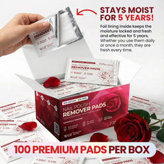 WGF PROFESSIONAL NAIL CARE pad in use removing polish quickly and neatly
