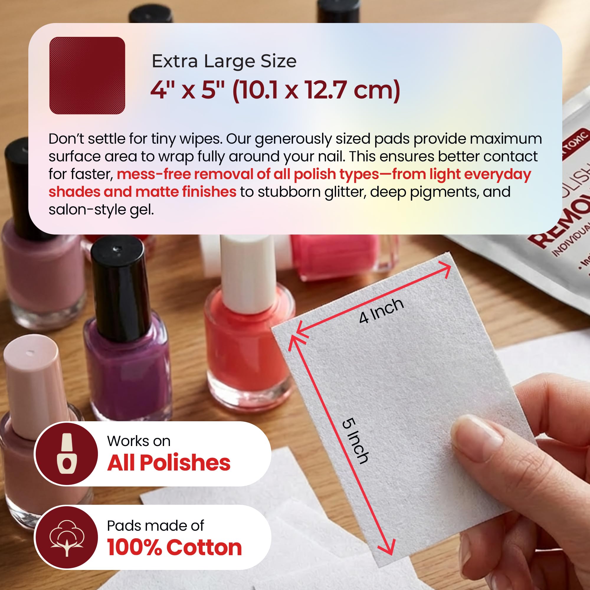 WGF PROFESSIONAL NAIL CARE single individually wrapped packet opened for quick use