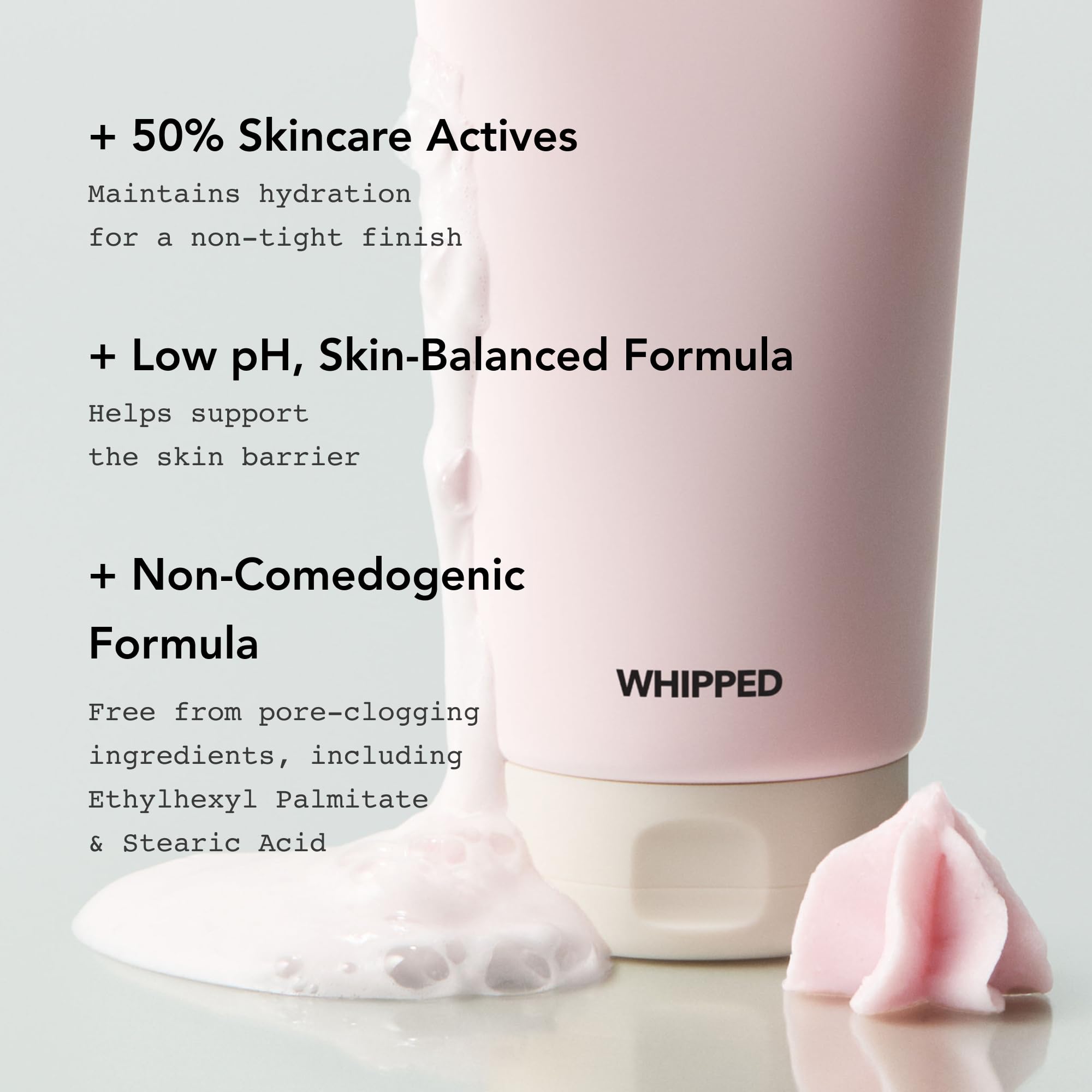 Whipped Semo Company foaming cleanser in hand illustrating gentle effective cleansing