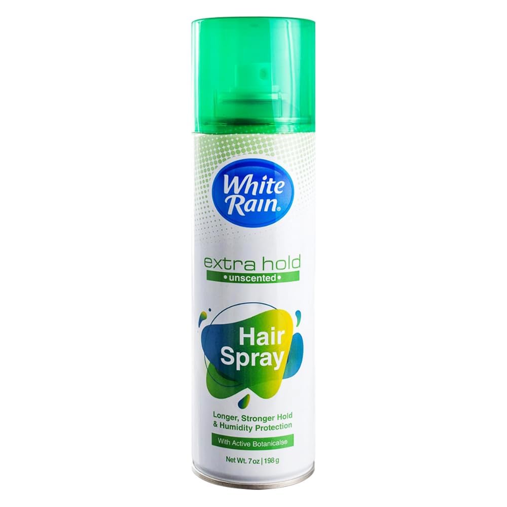 White Rain front packaging showing unscented extra hold benefit