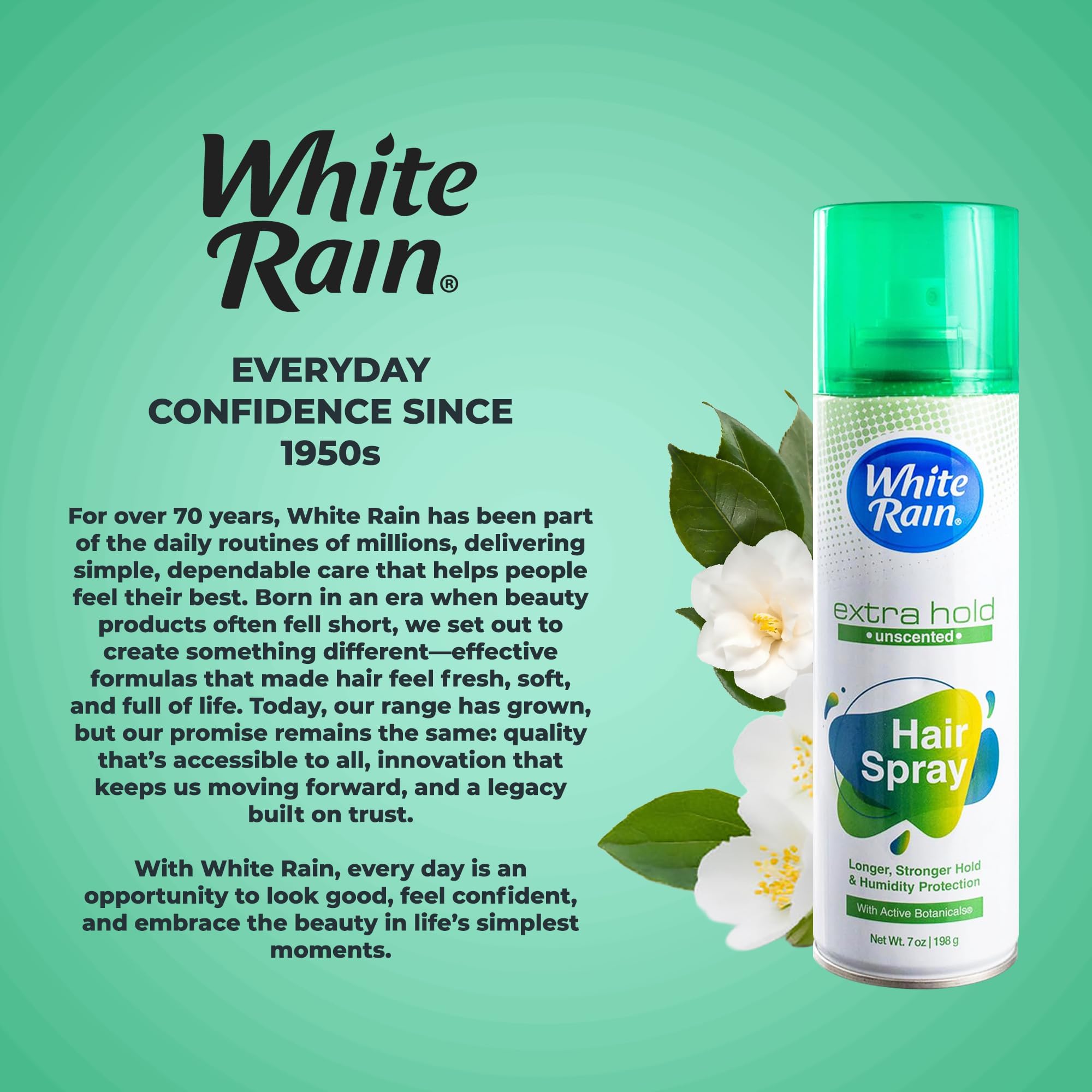 White Rain used on a styled updo showing long-lasting hold benefit