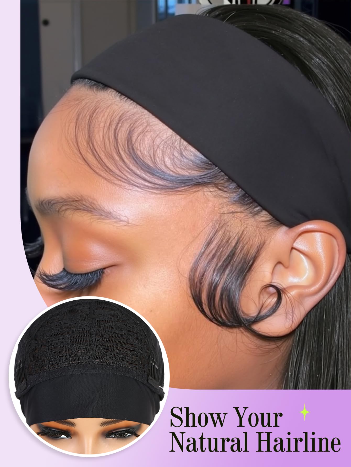 WIGNEE cap construction back view, adjustable fit benefit