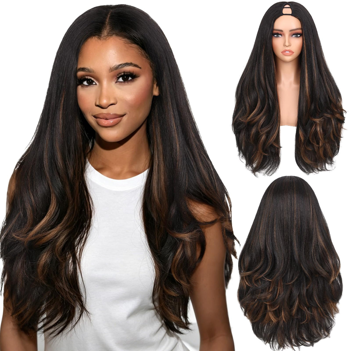 WIGNEE front view showing packaging and benefits of instant length