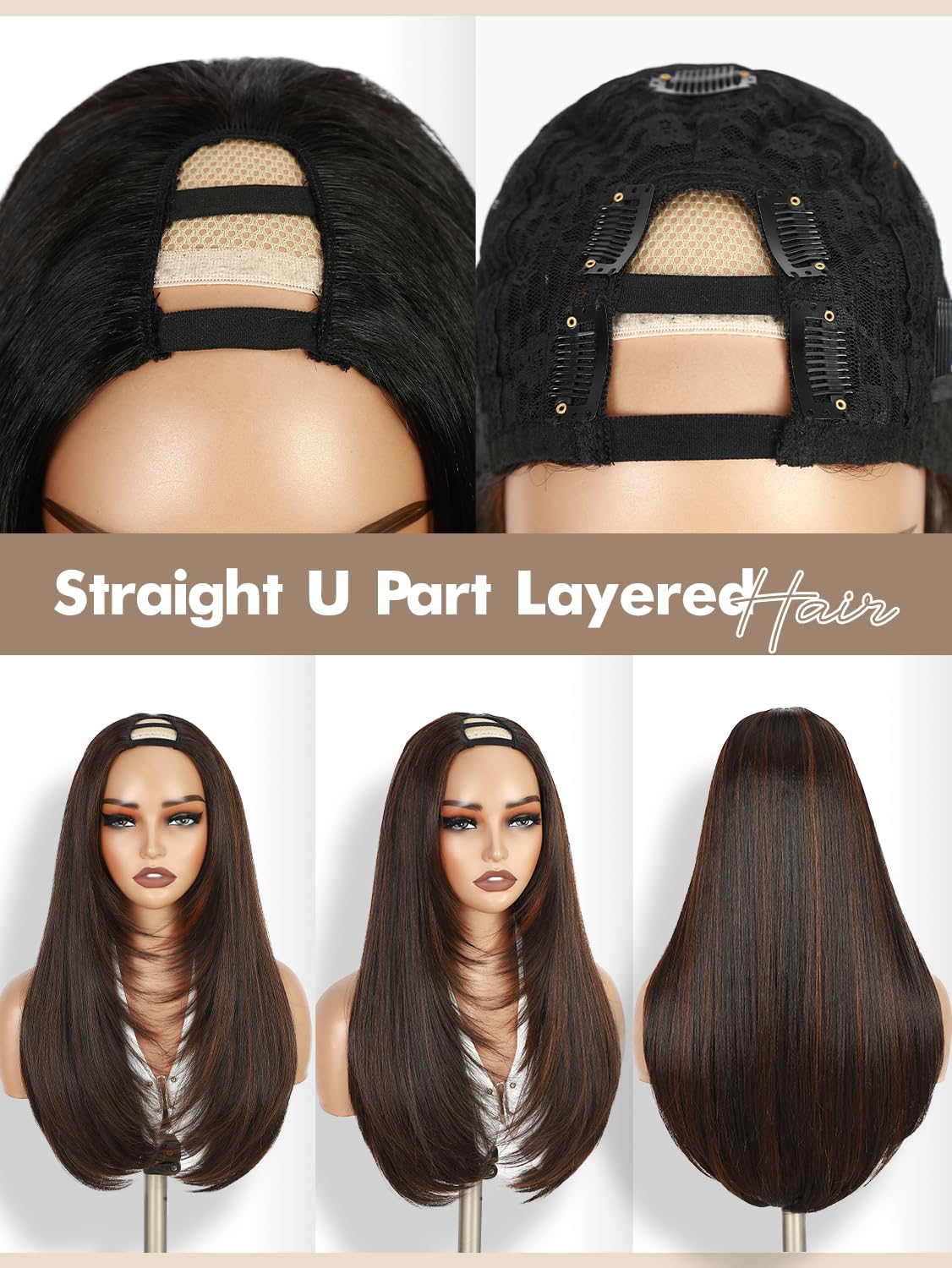 WIGNEE wig in use blended with natural hair demonstrating seamless integration