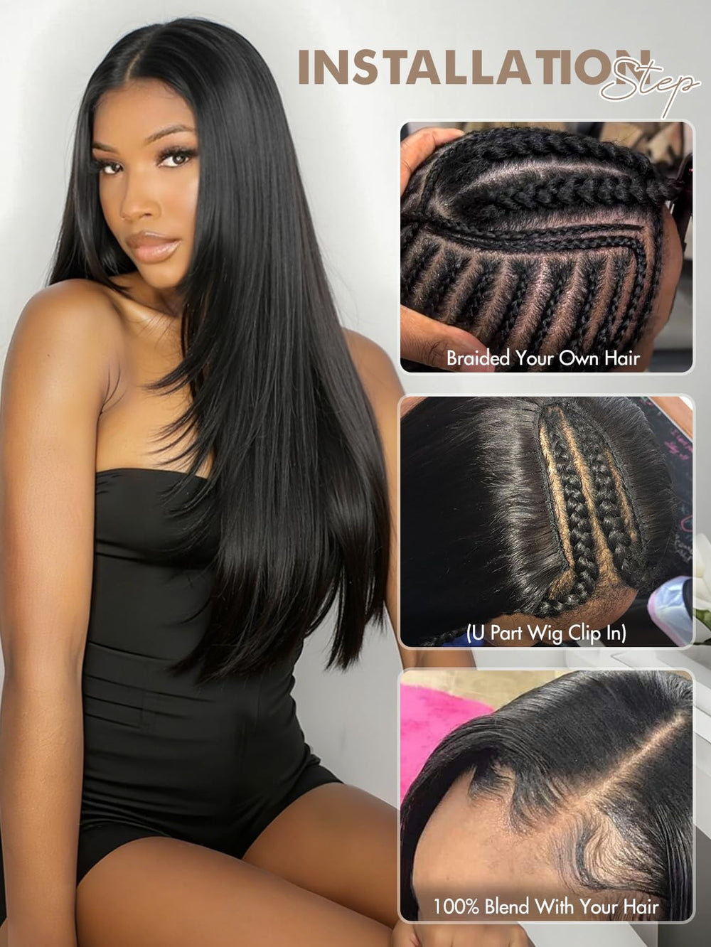WIGNEE model blending leave-out with wig, quick natural integration benefit