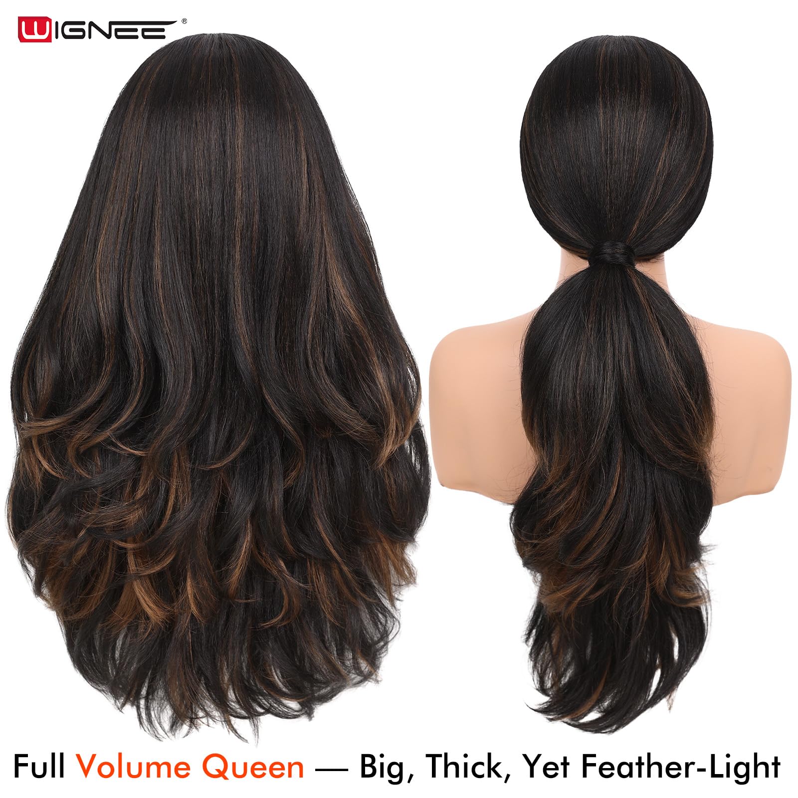 WIGNEE side profile showing versatile middle and side part options