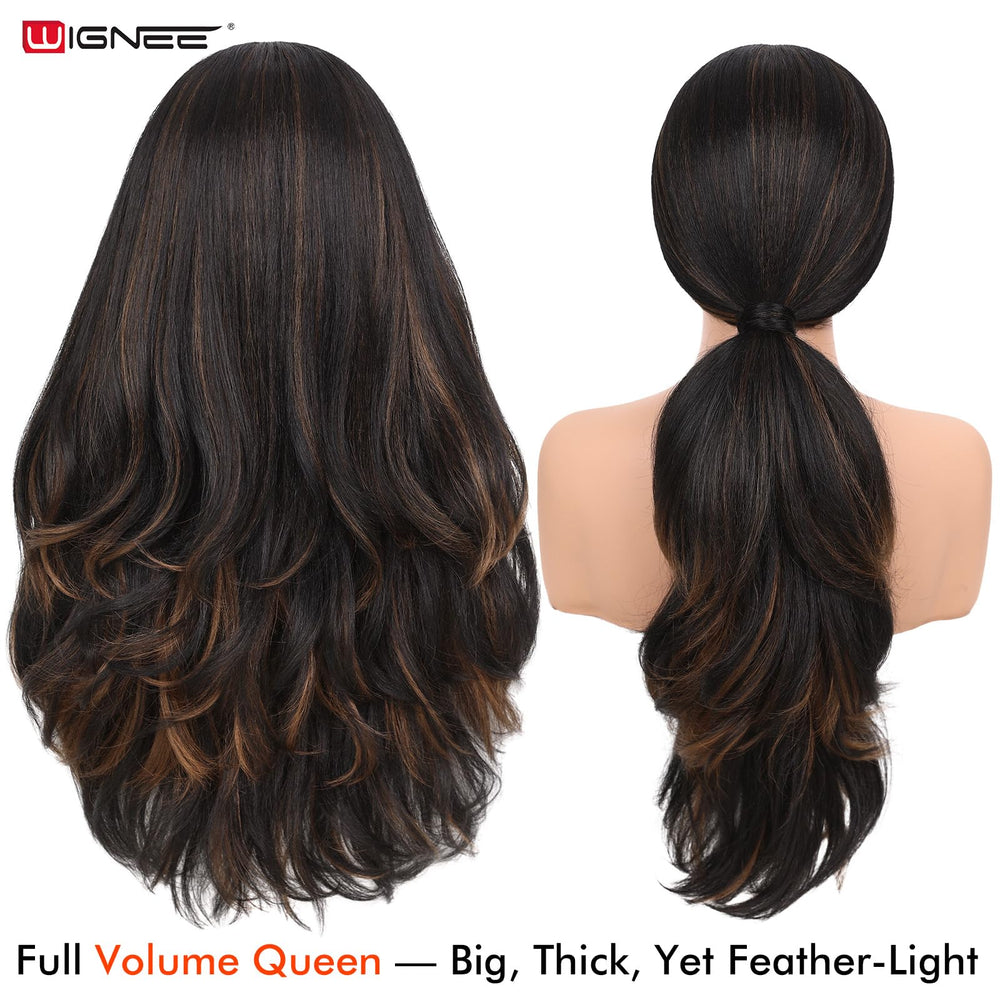 WIGNEE side profile showing versatile middle and side part options