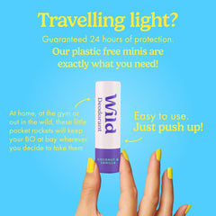 Wild close-up texture of the deodorant stick highlighting smooth application and natural ingredients
