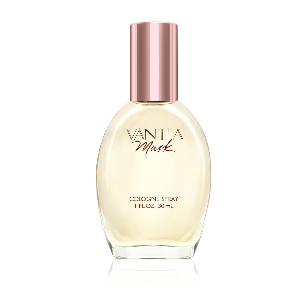 Wild Musk Coty Vanilla Musk front bottle showing label and size, clear view to identify scent