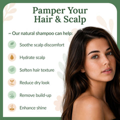 Wild Naturals shampoo texture being poured highlighting hydrating formula