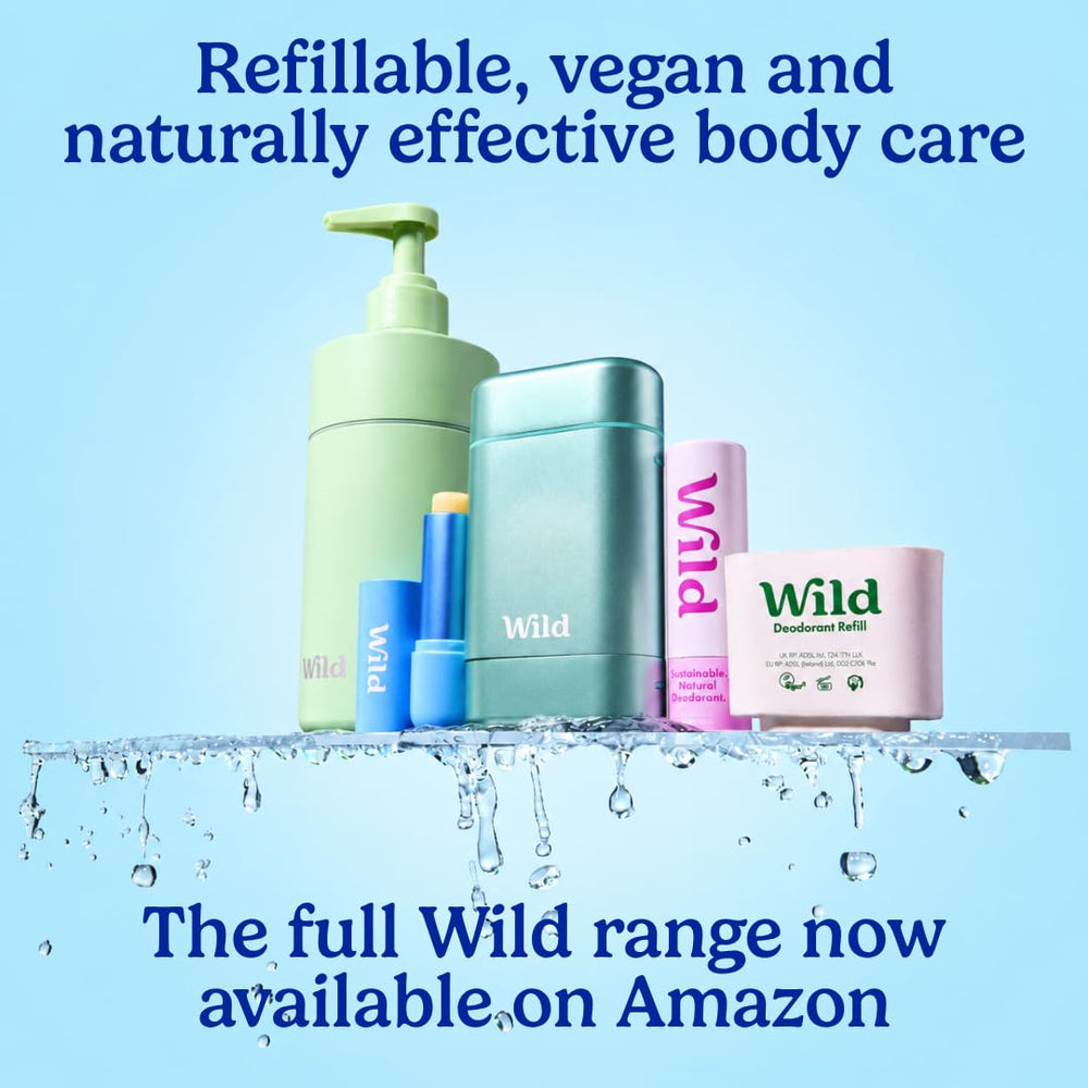 Wild refill packaging shot highlighting compact, low-waste refill format and instructions