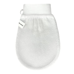 Wildpier glove front view showing shape and eco design for effective exfoliation