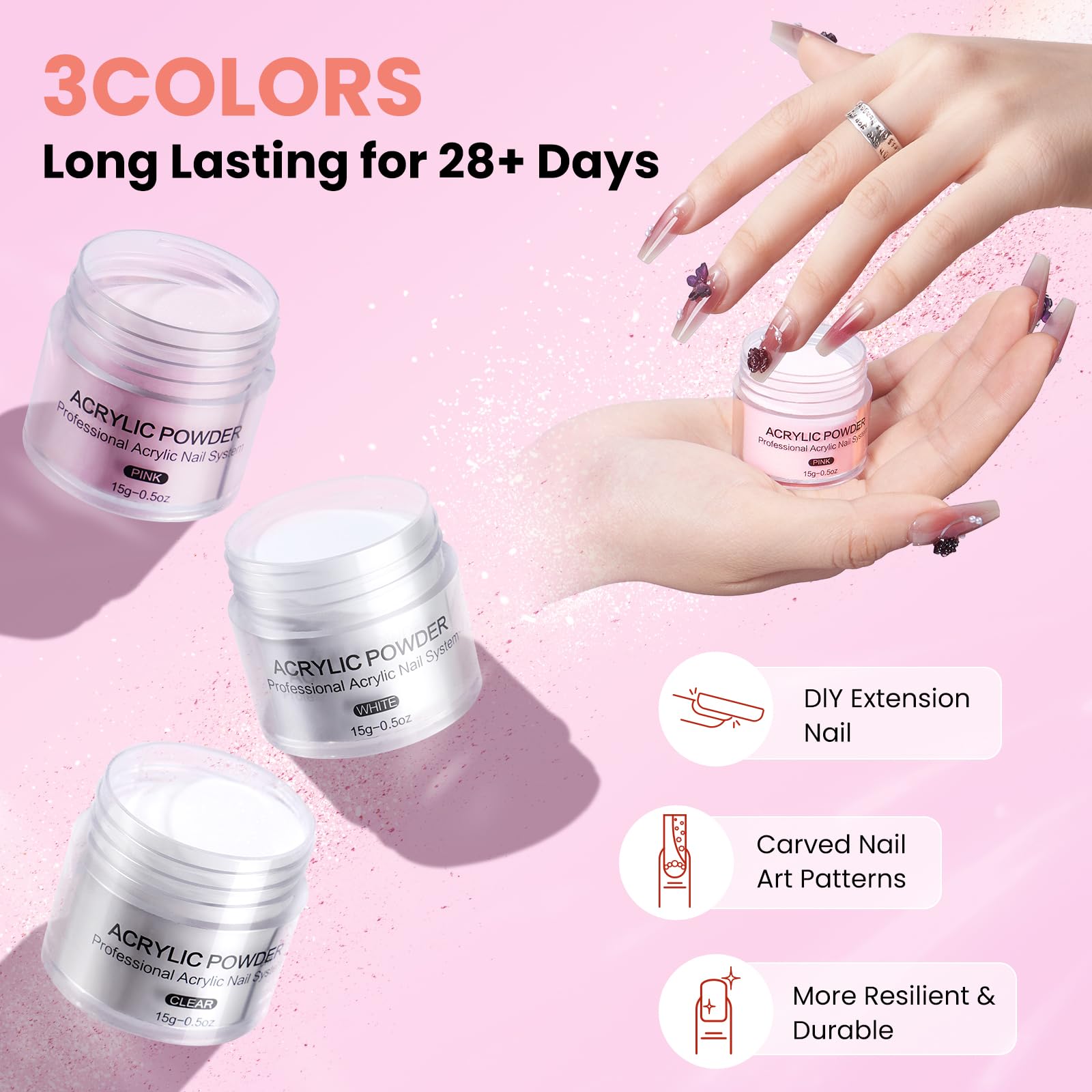 Wilfniee fake nails and adhesive clay staged for practice and quick application