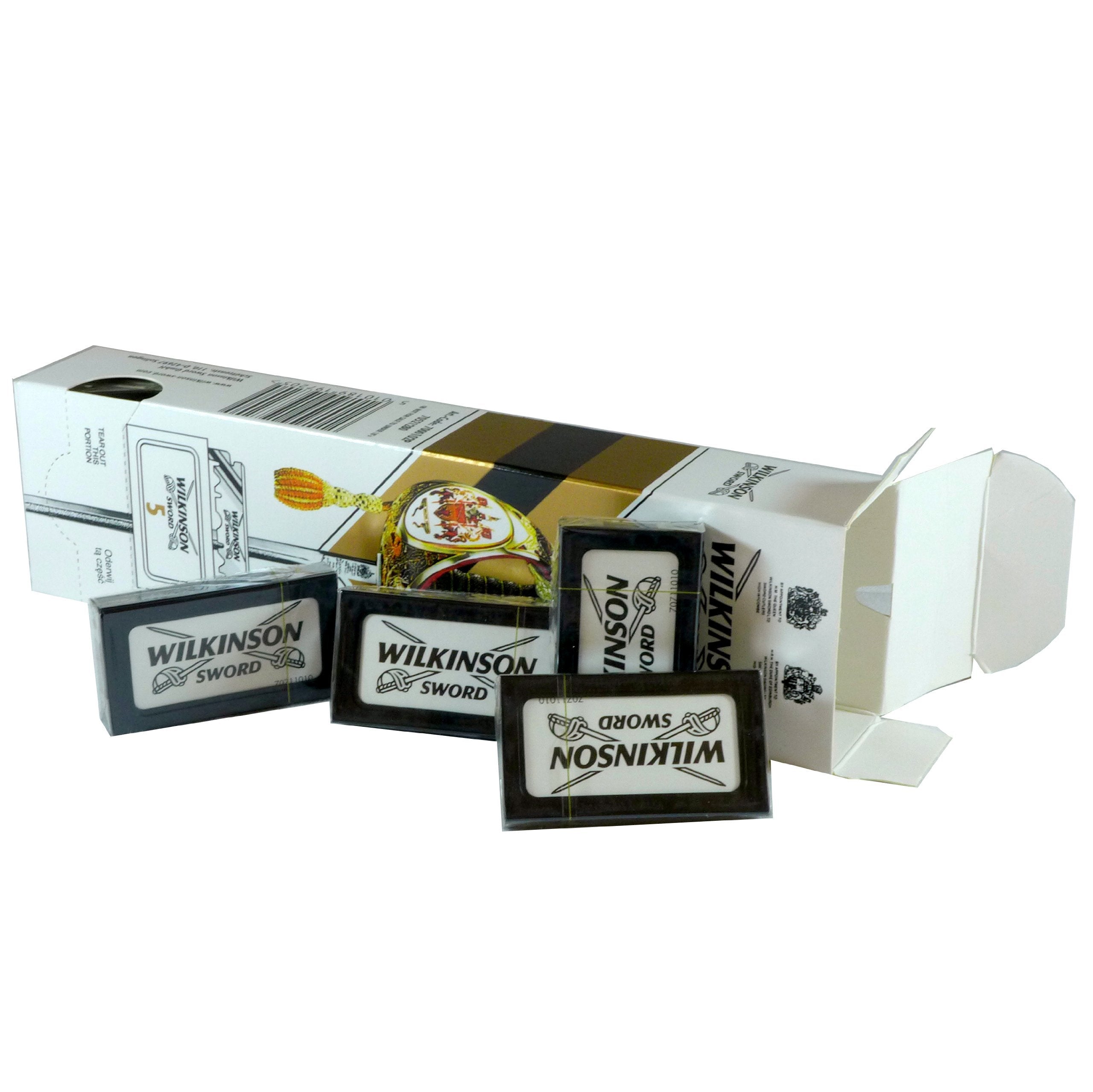 Wilkinson Sword blade loaded in safety razor demonstrating easy compatibility benefit