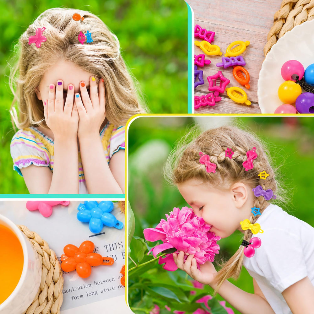 WILLBOND self-hinge barrette clipped in child's hair for quick styling