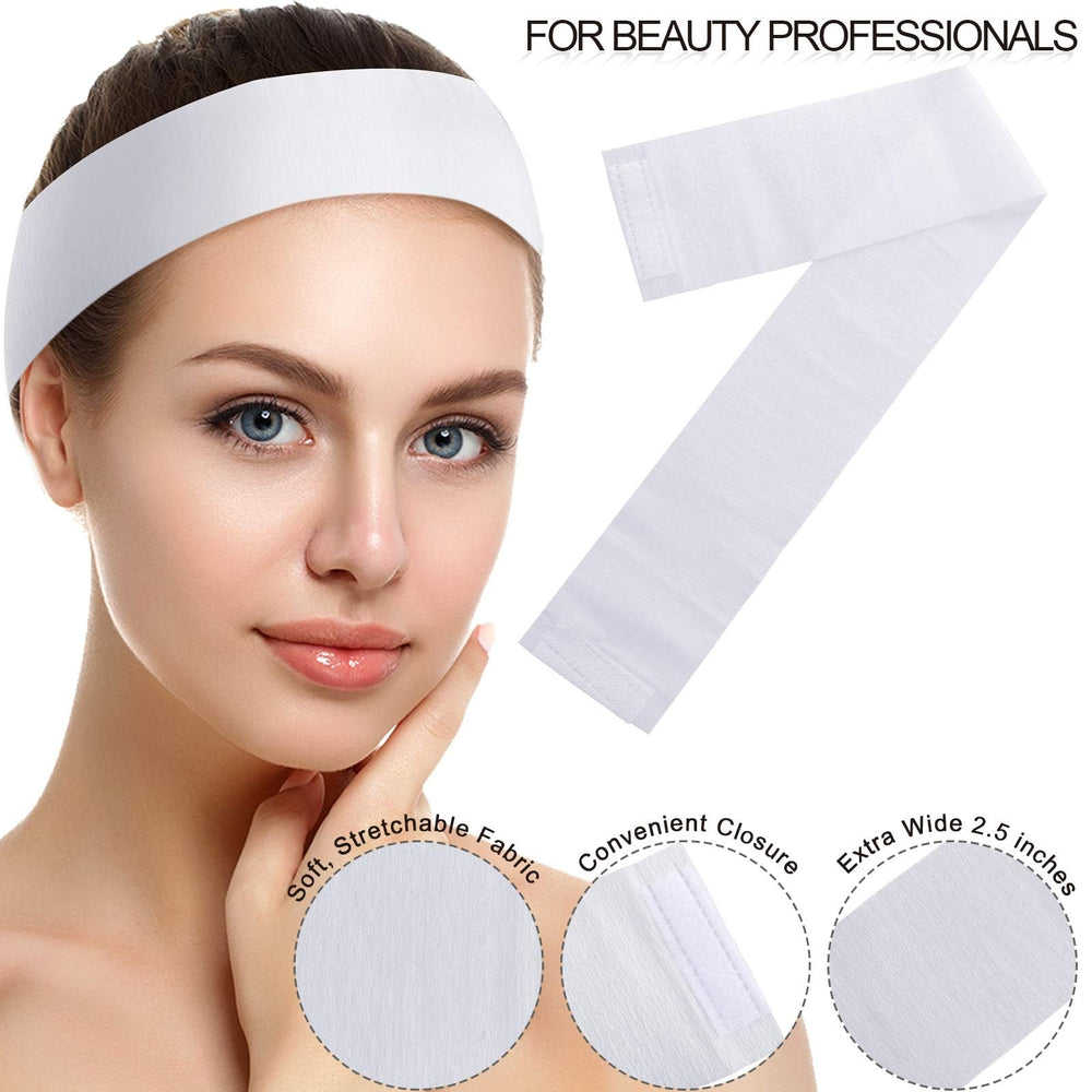 WILLBOND headband in use during facial showing hair kept away from skin