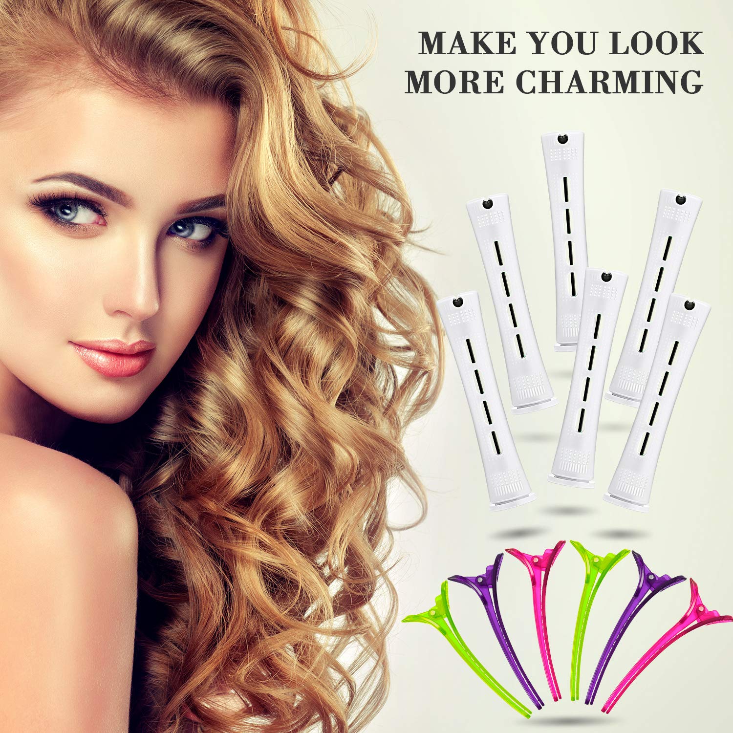 WILLBOND rods being wrapped on hair demonstrating fast, heat-free curling