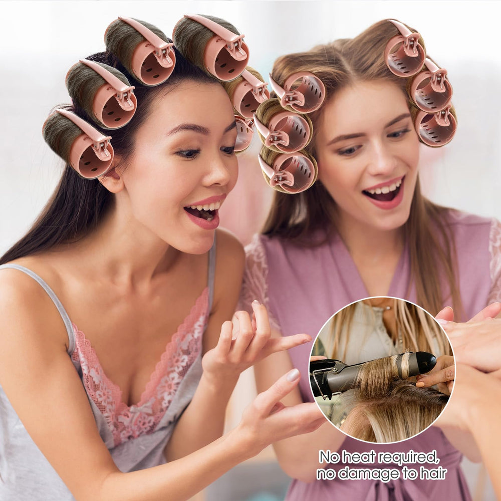 WILLBOND rollers wrapped in hair during styling for heat-free curls